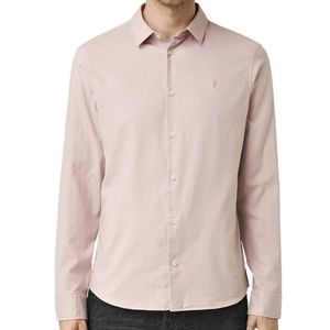 AllSaints Men's Bixby Shirt, Sphinx Pink